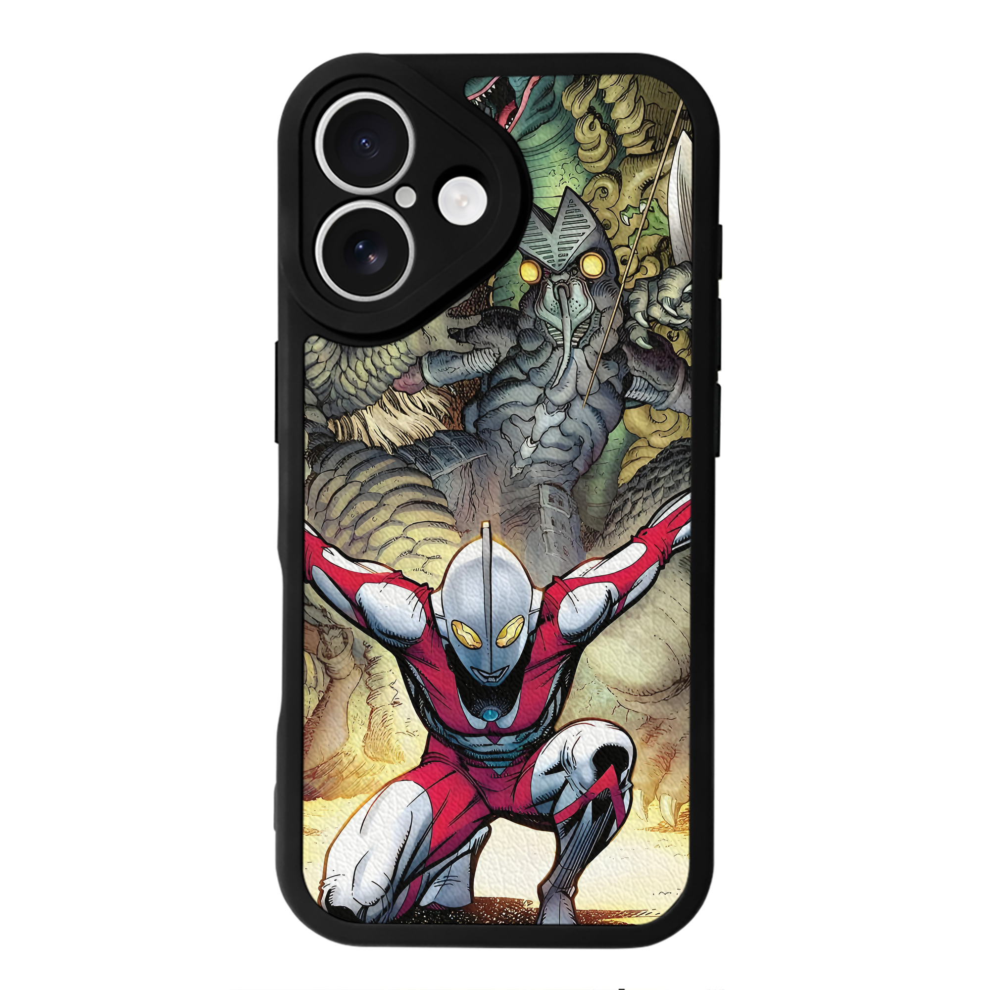 （画像用） ウルトラマン Ultraman 【iPhone 16シリーズ対応】シリコンスマホケース（レザー調） 材質：シリコン